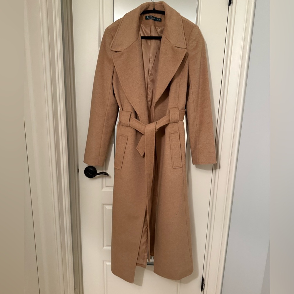 Lauren Ralph Lauren Cashmere Blend Coat Womens 8 Camel Cashmere Blend.